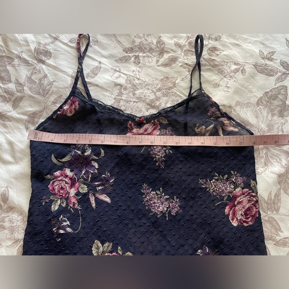 Vintage California Dynasty Sheer Dark Floral Camo Slip Dress Small 90s Romantic - Picture 9 of 10